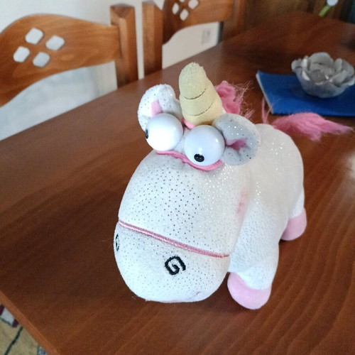 Stuffed unicorn used with marks