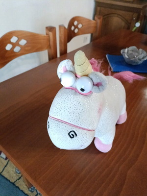 Stuffed unicorn used with marks