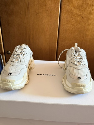 Balenciaga Triple S sneakers size 38, white, authentic with box