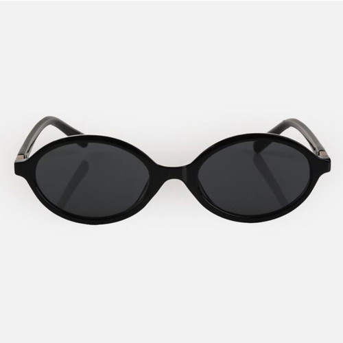 Women's oval black sunglasses with gift case, new