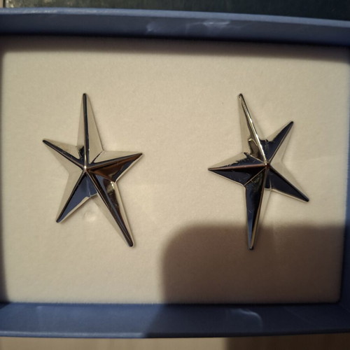 Mugler H&M clip-on earrings, silver, limited edition