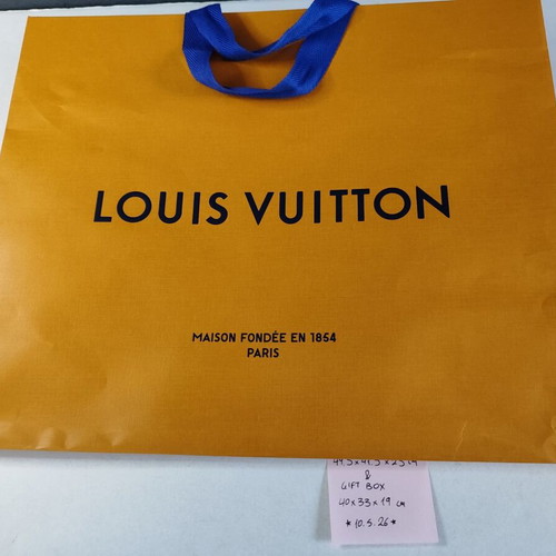 Louis Vuitton gift box and paper bag used, sizes 49.5x41.5x23 and 40x33x19 cm