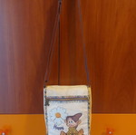 Vintage Disney χιαστί τσάντα με Dopey, μεταχειρισμένη, καμβάς μπεζ και μωβ