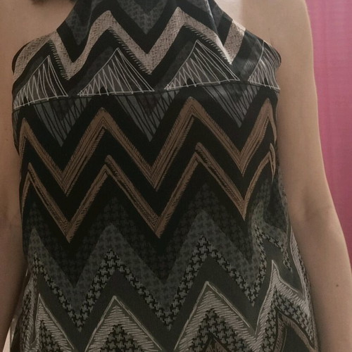 Le Vertige off-shoulder blouse like new, gray and beige