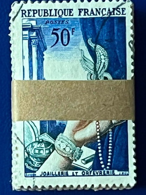 French stamps with jewelry and watchmaking theme, like new, 50F
