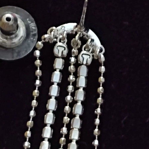 Swarovski Tassel Fit silver long earrings