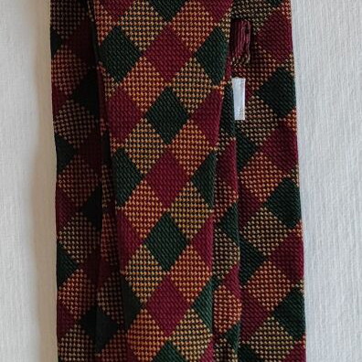 Pal Zileri Silk Tie like new, checkered burgundy and forest green