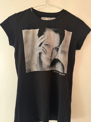 Dolce & Gabbana T-shirt with Angelina Jolie print, like new, size S, black