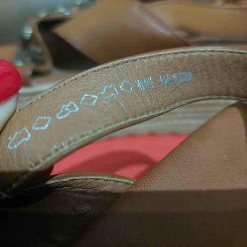 Migato Brown Platform Sandals With Gold Studs Size 40 Like New