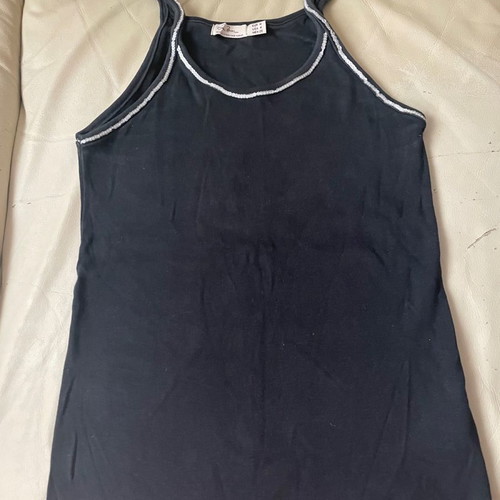 Women's black tank top with sequins, size Medium