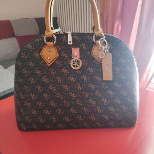 Guess handbag with extra crossbody strap, like new, brown and yellow