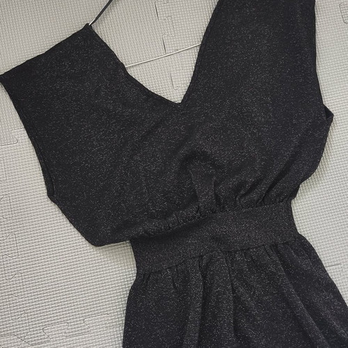 Bershka women's black lurex maxi dress size M like new