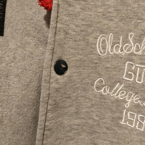 Varsity Jacket used, gray and dark blue, medium/large size