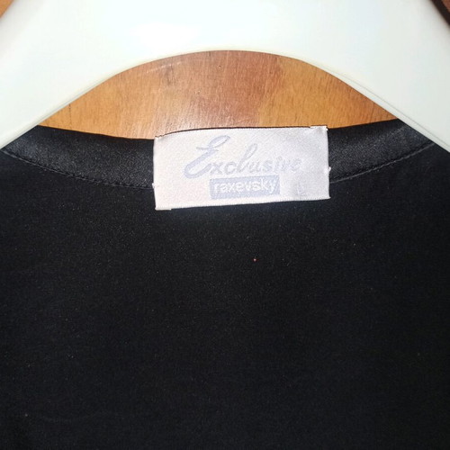 Raxevsky exclusive women's shirt black with lace satin like new, size large