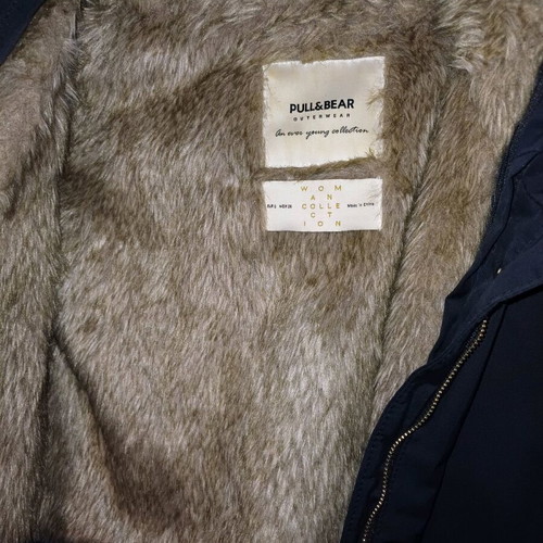 Black Parka Jacket Pull & Bear Size Small Used