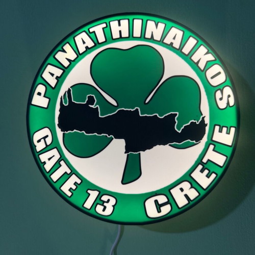 Led light Gate 13 Crete Lightbox like new, official Panathinaikos replica