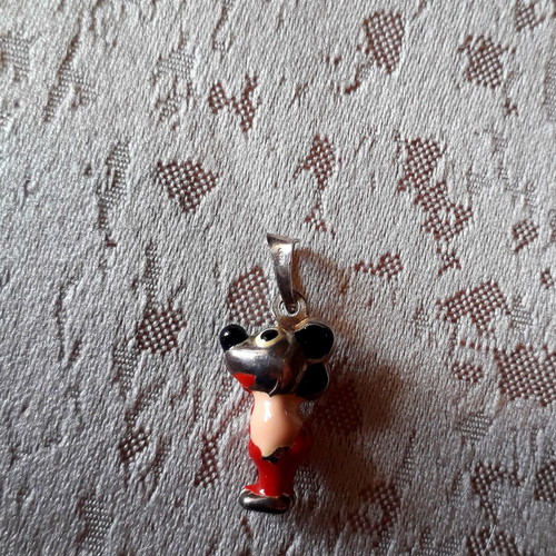 Mickey Mouse pendant children's silver 925 with enamel new