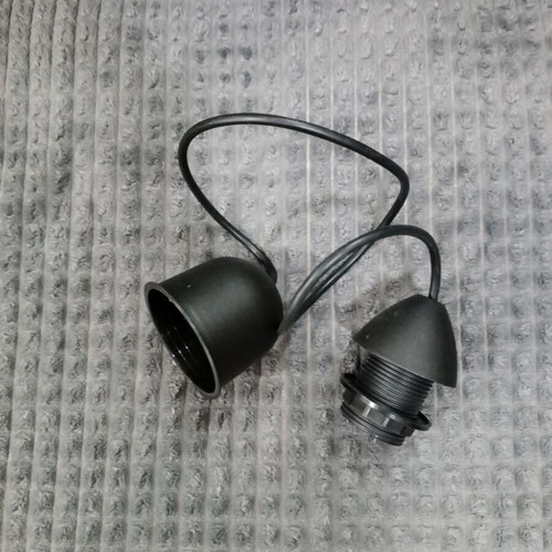 Pendant with E27 socket with cable and black rosette new