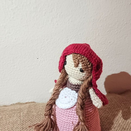 Reversible knitted doll Little Red Riding Hood and the Wolf