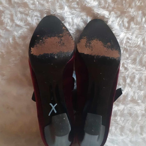 YvesSaintLaurent velvet boots size 36, red burgundy