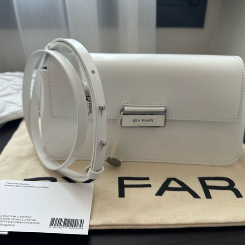 By Far leather white handbag new