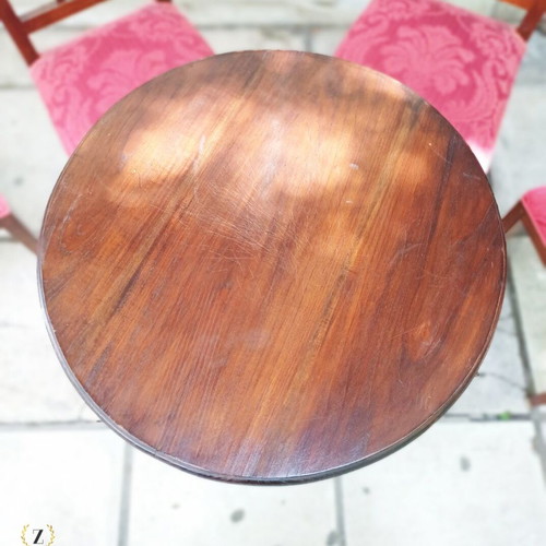 Wooden side table like new with carved tripod base