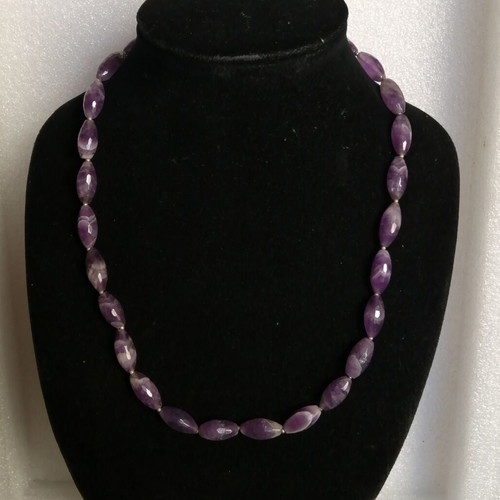 Amethyst necklace with silver clasp new