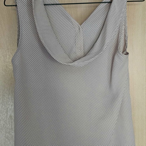 Zara Basics sleeveless women's blouse, size M, beige and black