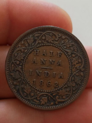Ινδία 1/2 Anna 1864 νόμισμα καινούργιο