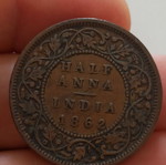 Ινδία 1/2 Anna 1864 νόμισμα καινούργιο
