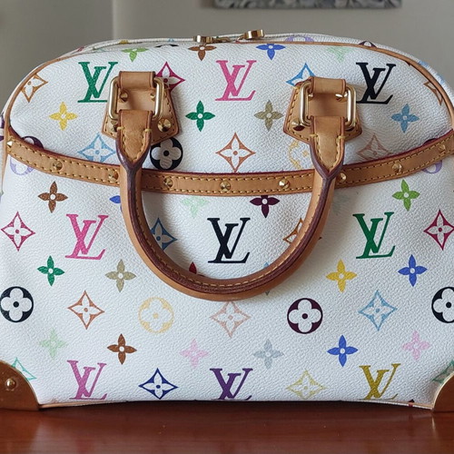 Louis Vuitton Multicolor Trouville Handbag used, white