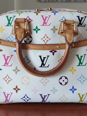 Louis Vuitton Multicolor Trouville Handbag used, white