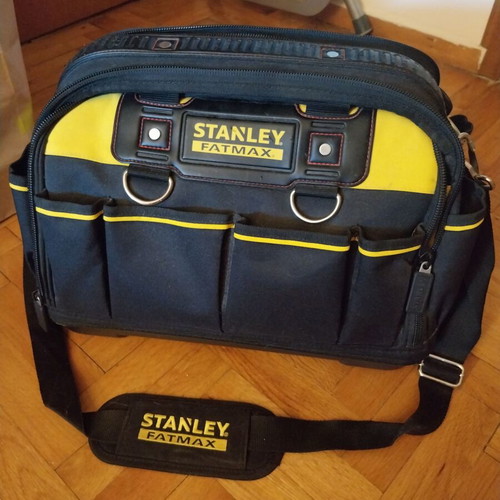 Stanley Fatmax Tool Bag like new with multiple compartments and shoulder strap