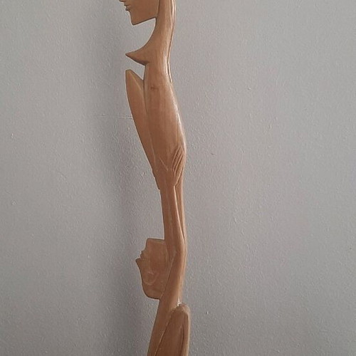 African wooden statue used, height 57 cm