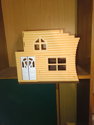 Open wooden dollhouse like new