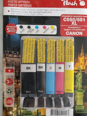 Canon C550XL/C551XL Ink Cartridges Set of 5 New XL Size