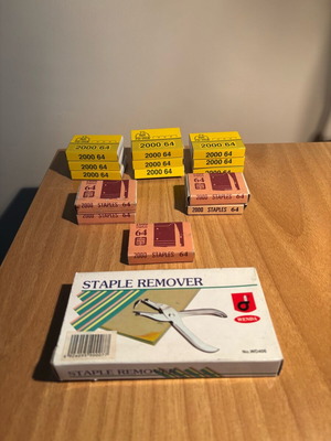 Staple wires and remover new, pack of 14 boxes