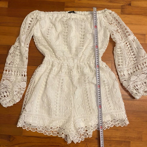 White Parisian One-Piece Romper medium size like new