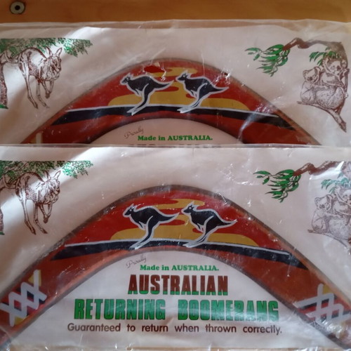 Australian Wooden Boomerangs New, Pack of Two