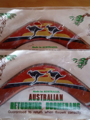 Australian Wooden Boomerangs New, Pack of Two