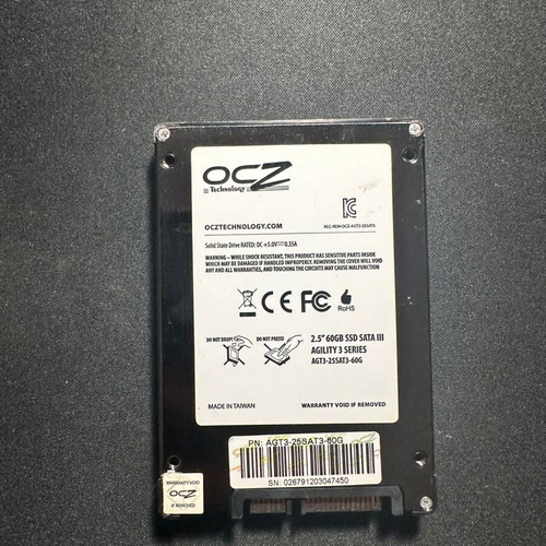 Set of 2 SSD 2.5" SATA drives (Hypertec 120GB & OCZ 60GB)
