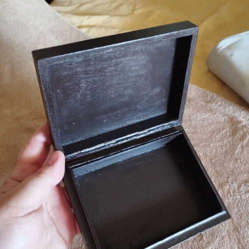 Omega vintage box refurbished, wood with brown leather