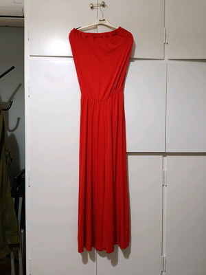 One-piece strapless coral jumpsuit like new