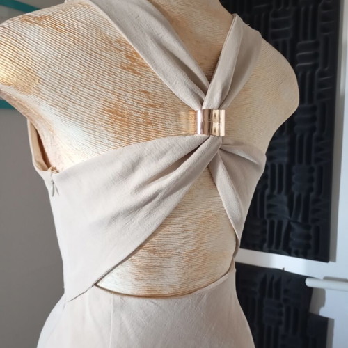 Zara maxi dress beige size S like new, elastic