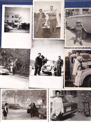 Vintage photos used, pack of 115 with people, cars, family scenes