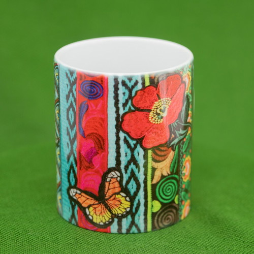 Ceramic mug Secret Garden new with boho motifs