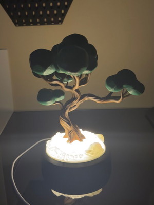 Handmade LED USB Bonsai lamp like new, zen decoration