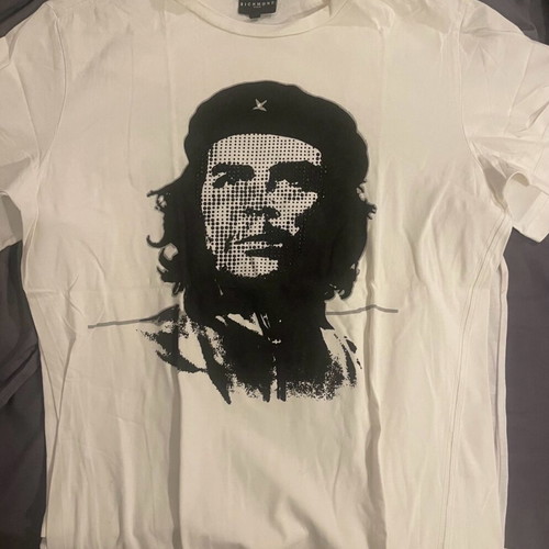 Richmond tshirt like new, white, xxl, slim fit with black rhinestones