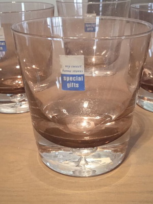 Heavy crystal glasses purple-bordeaux set of 6, new