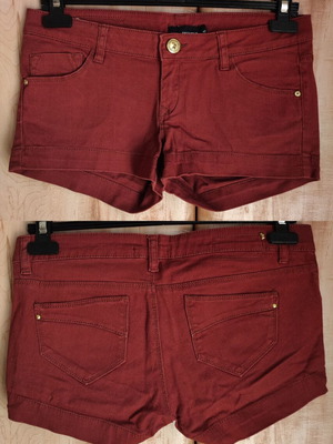 Tally Weijl brick red denim shorts used, size 40